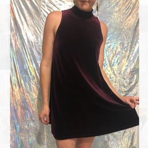 Burgundy velvet dress